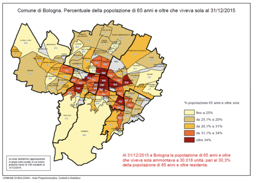 Bologna - over65 che vivono soli