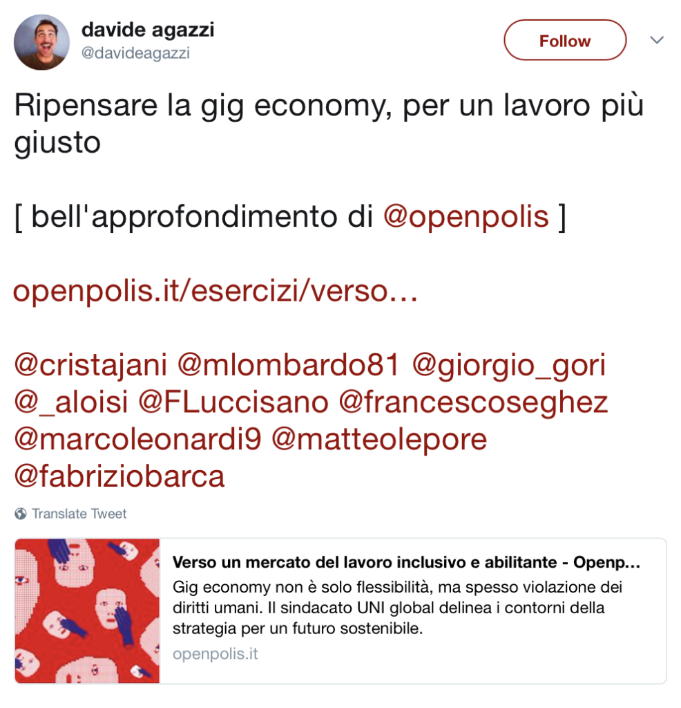Ripensare la gig economy, per un lavoro più giusto.