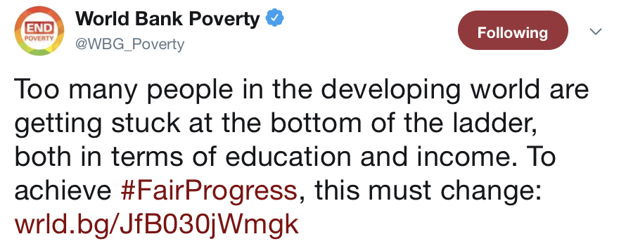 Troppe persone nei paesi in via di sviluppo restano bloccati nella parte bassa delle distribuzioni di reddito e di ricchezza. Per raggiungere un progresso equo questo va cambiato.