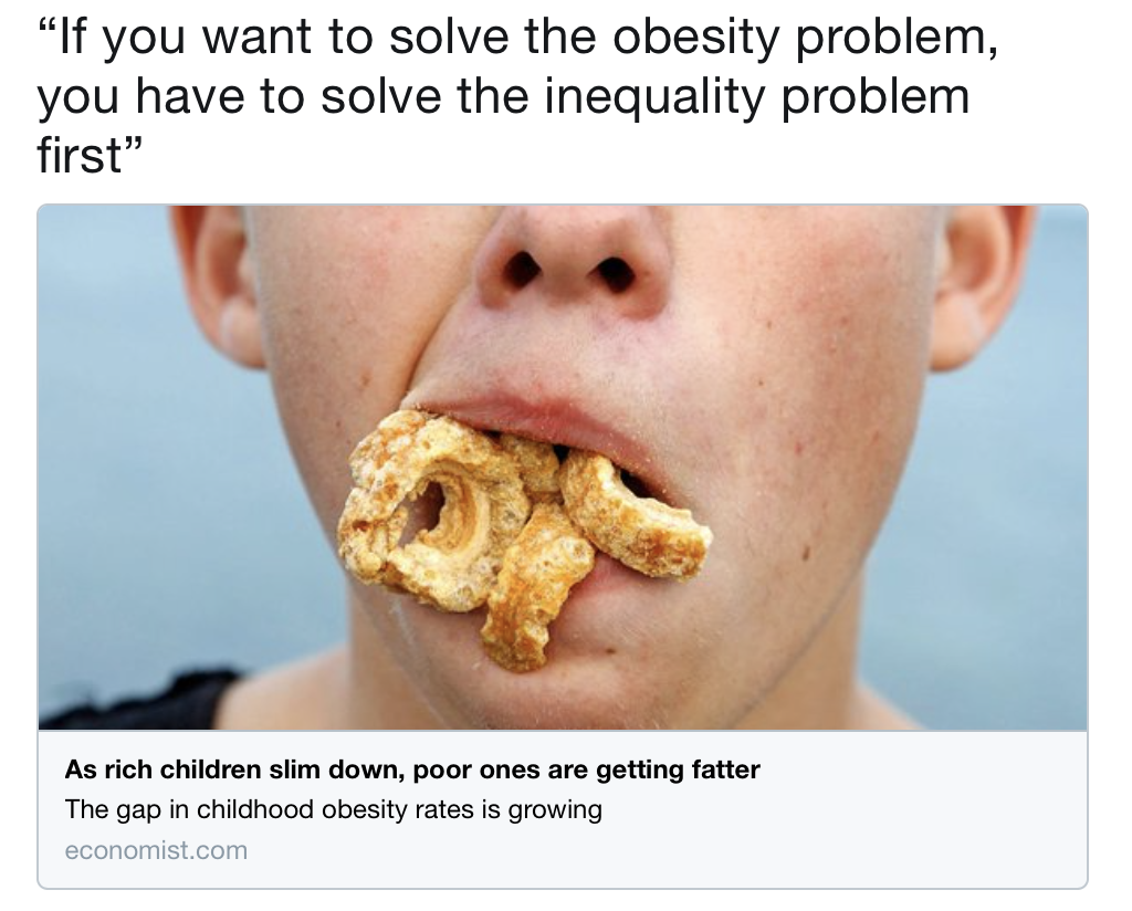 Se si vuole risolvere il problema dell’obesità, bisogna risolvere prima quello della disuguaglianza.
