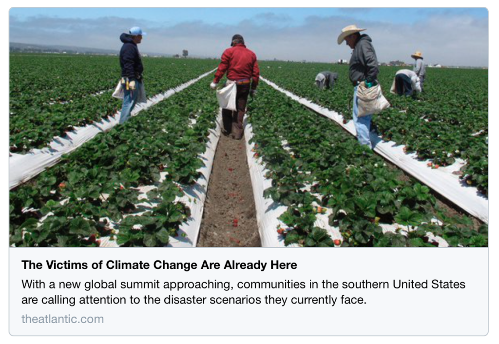 La sofferenza causata dal cambiamento climatico si sta già verificando, e non è distribuita in modo equo.