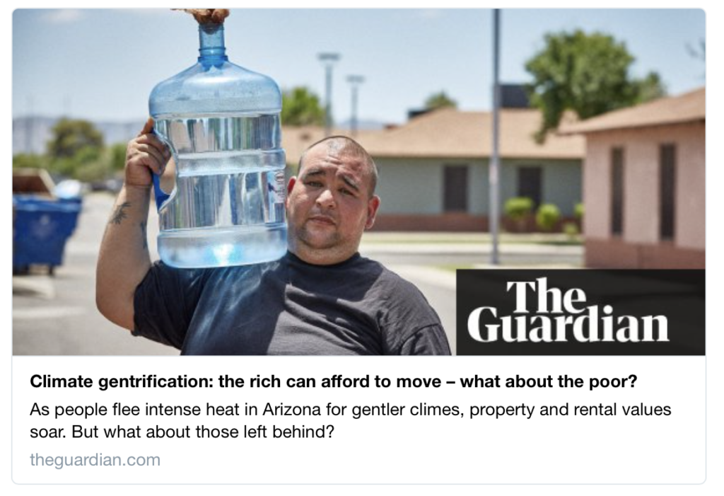 Gentrificazione climatica: i ricchi possono permettersi di trasferirsi, ma i poveri?