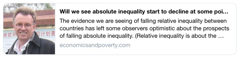 Vedremo la disuguaglianza assoluta iniziare a diminuire a un certo punto nel futuro?