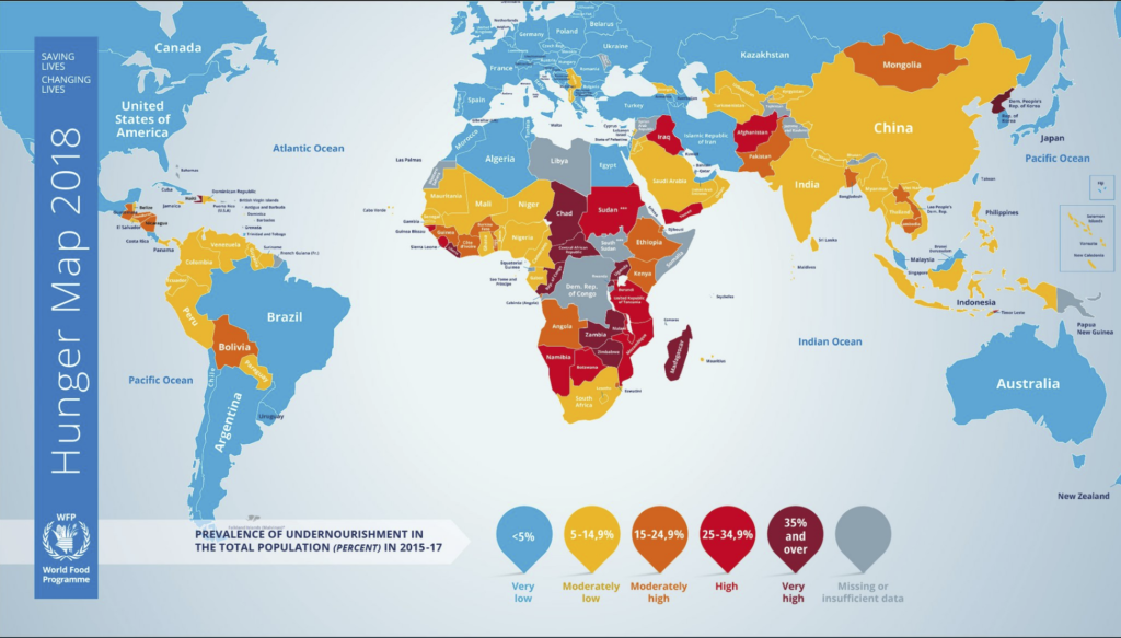 821 milioni di persone - più di 1 su 9 sull'intera popolazione mondiale - non hanno abbastanza da mangiare.