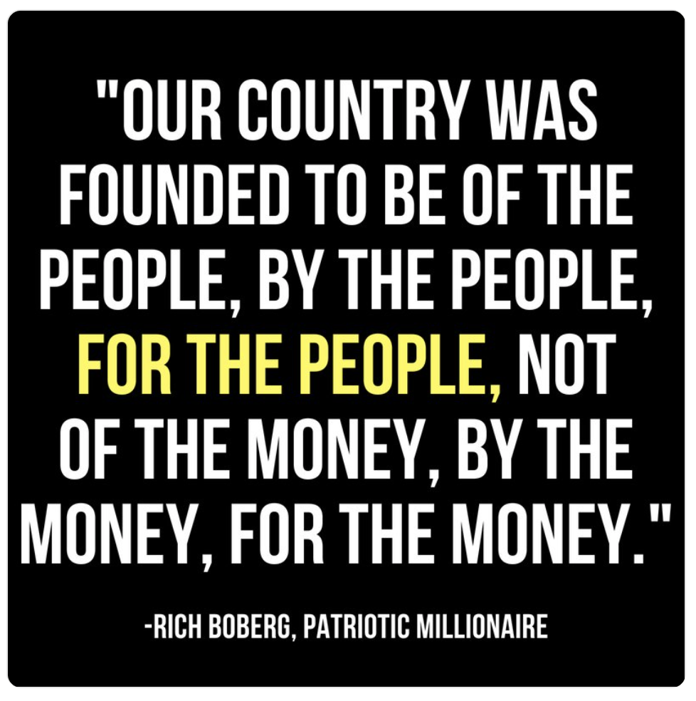 Un minuscolo numero di persone sta usando il proprio denaro per aumentare il loro potere politico e usando il proprio potere politico per accrescere la propria ricchezza, e questo sta uccidendo il paese