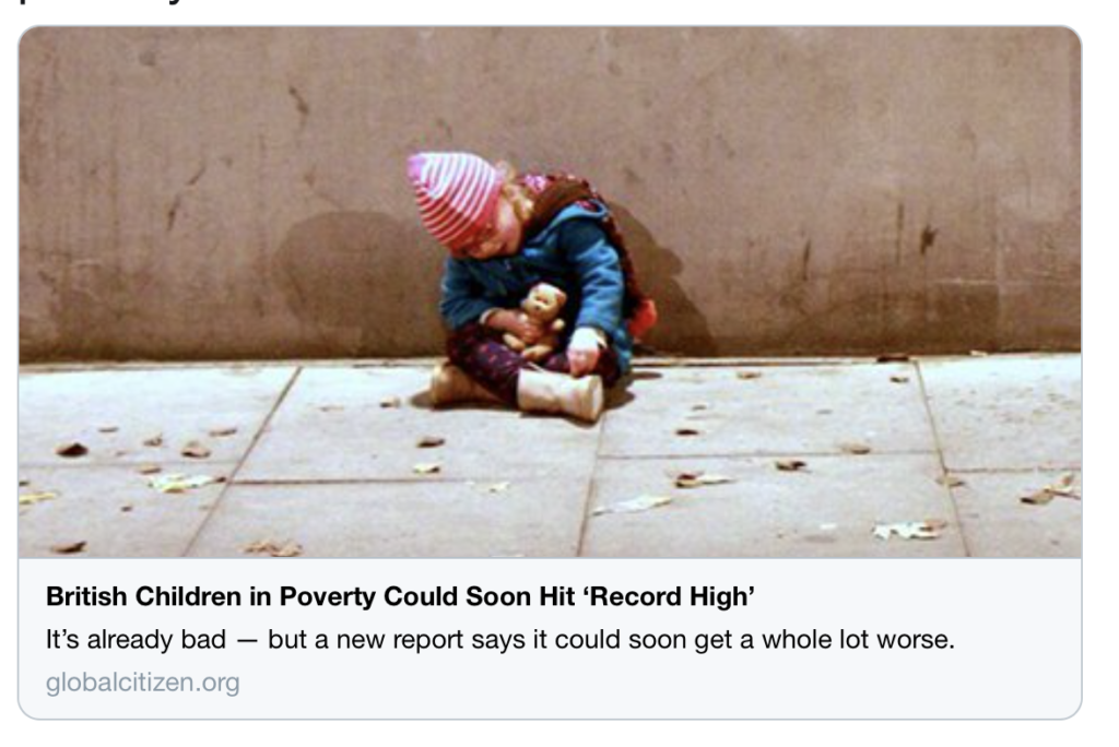 Ci sono già 4,5 milioni di bambini che vivono in condizioni di povertà nel Regno Unito