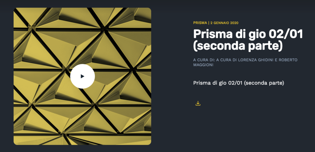 Claudio Jampaglia - Radio Popolare - 2 Gennaio 2020