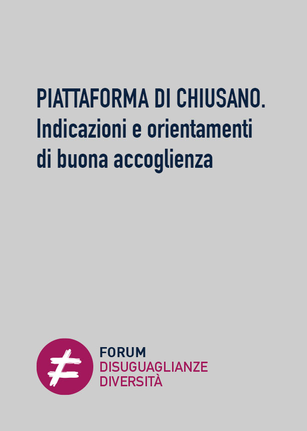 PIATTAFORMA DI CHIUSANO. Indicazioni e orientamenti di buona accoglienza