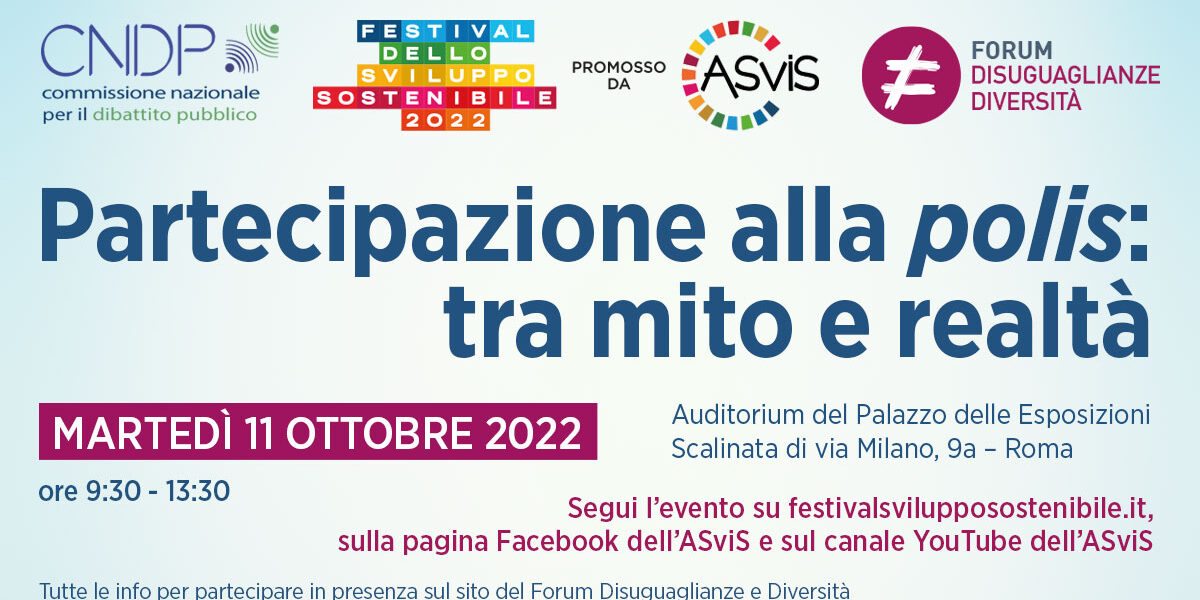 11-10_Save-the-date ForumDD al Festival ASviS: l'evento "Partecipazione alla polis: tra mito e realtà"