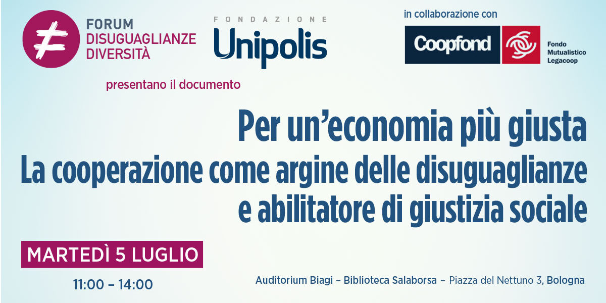 Per un’economia più giusta. Appuntamento a Bologna il 5 luglio
