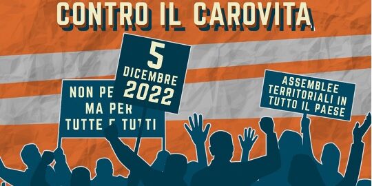 Organizziamoci contro il carovita. 5 dicembre Giornata di mobilitazione nazionale
