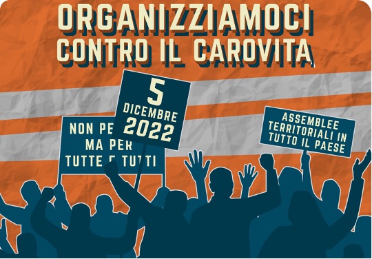 Organizziamoci contro il carovita. 5 dicembre Giornata di mobilitazione nazionale