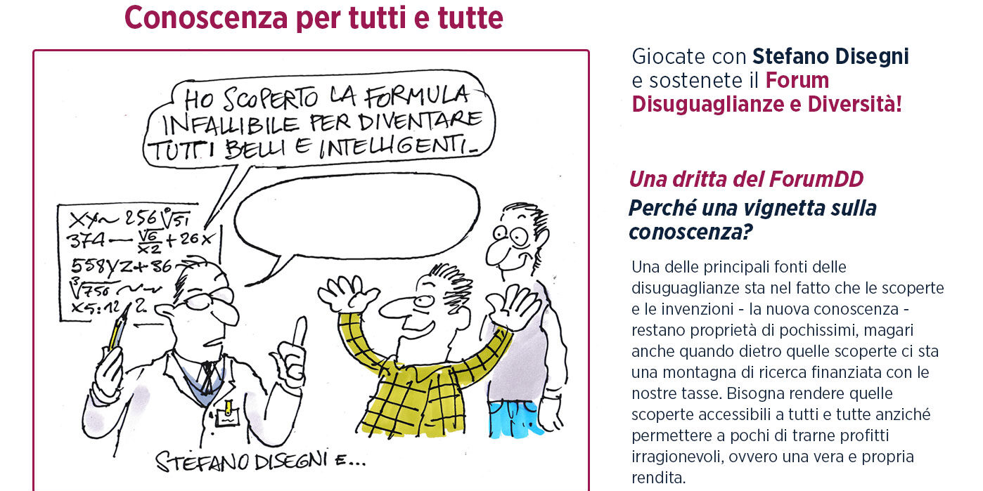 Giocate con Stefano Disegni e sostenete il Forum Disuguaglianze e Diversità